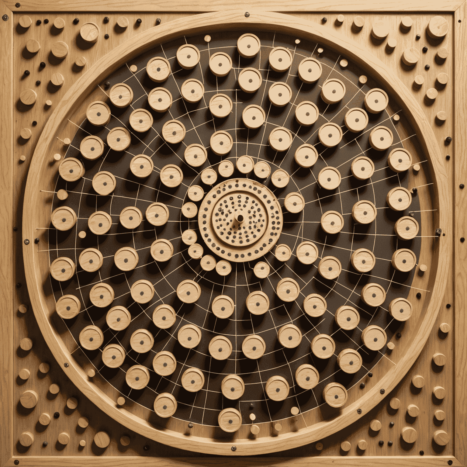 Visual representation of multiple possible Plinko chip paths, illustrating the concept of chaos theory